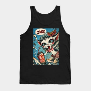 Surfing Cat OMG! Tank Top